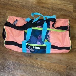 PINK Victoria’s secret tropical palm duffle bag